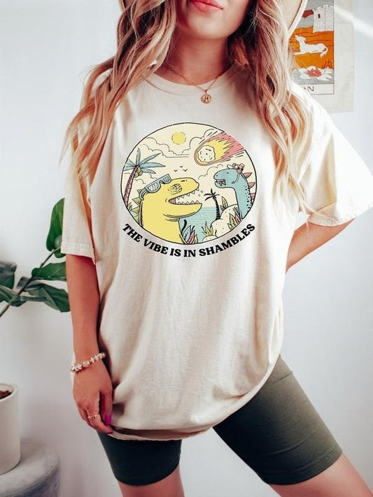 The Vibes Are In Shambles Shirt, Funny Meme Shirt, Funny Sarcastic Shirt, Vintage Shirt, Mental Health Shirt, Big Bang Dinosaur Shirt, Giftsstyle{n002}2