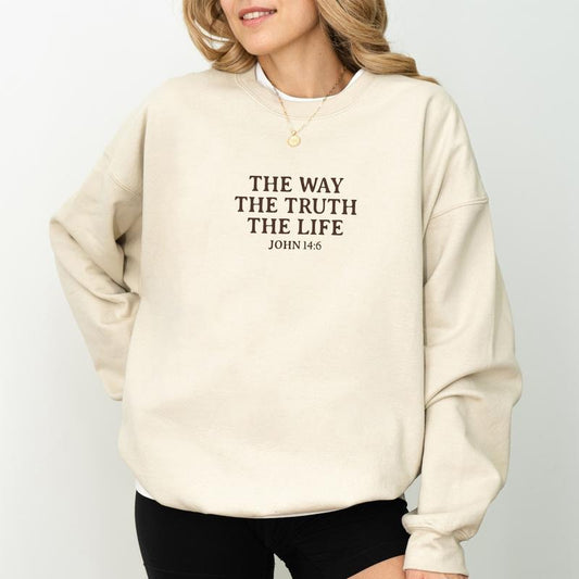 The Way The Truth The Life Sweatshirt, Christian Sweaters for Women, Thanksgiving Gift Ideas for Girls, Bible Verse...