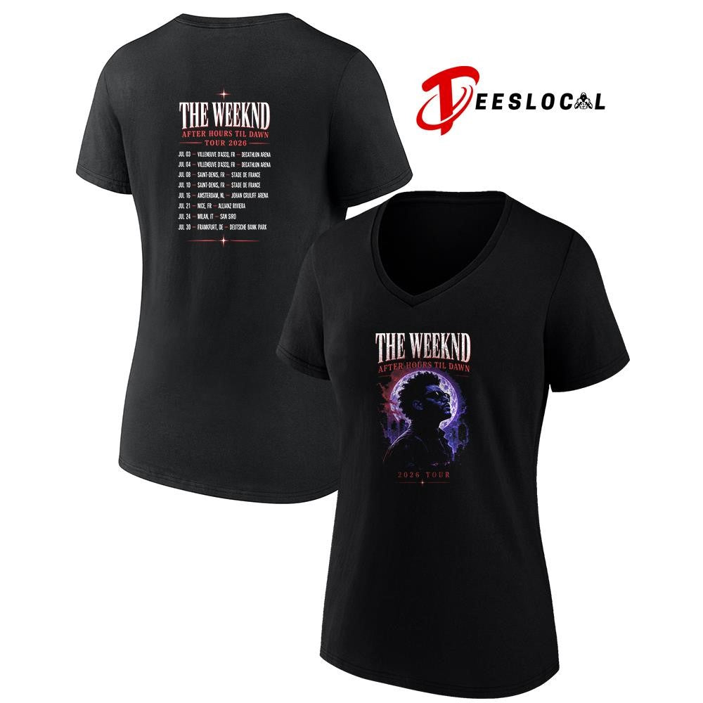 The Weeknd After Hours Til Dawn tour dates schedule graphic shirt