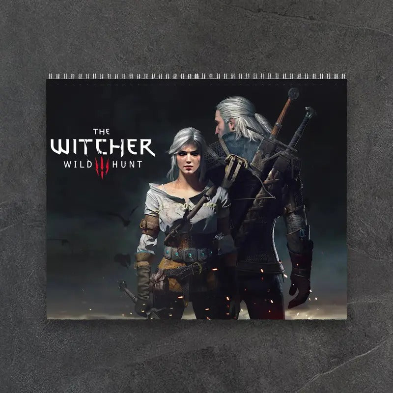 The Witcher Wild Hunt Calendar 2025 - Geralt of Rivia |  Home Decor, Office Decor - The Witcher Fan Gift, Unique Holiday Gift