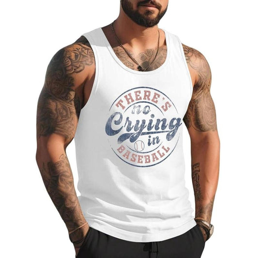 There Is No Crying In Baseball Vintage Game Day Baseball Unisex Tank Top, Cotton, Size S-3XL