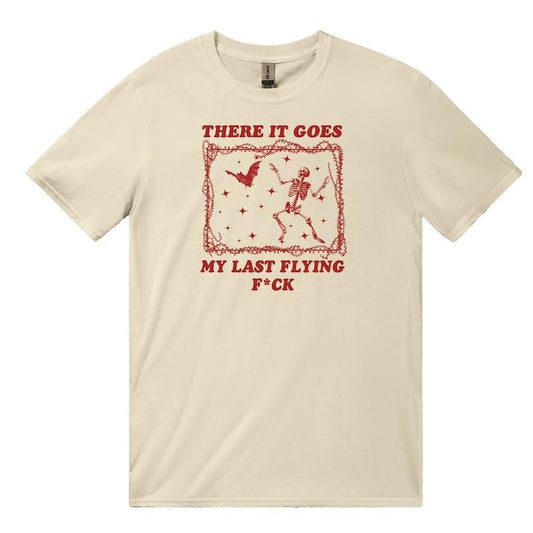 There It Goes, My Last Flying Funny Shirt, Bat Shirt, Skeleton And Bat Funny Shirts, Vintage Halloween Shirt Iconic Slogan Baby T-shirt