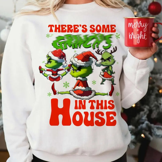 There's Some Green's In This House Sweatshirt, Funny Santa Shirt, Funny Christmas Sweatshirt, Vacation Xmas Shirt