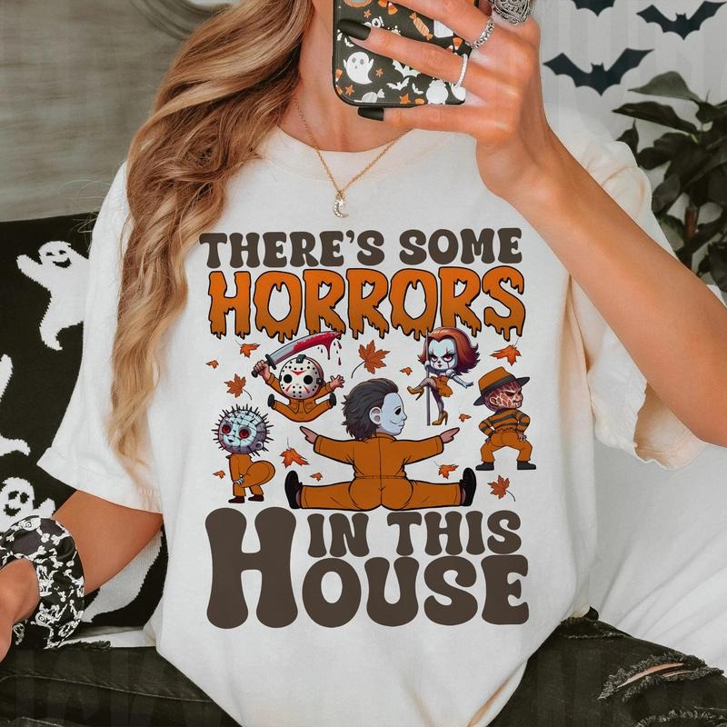 There's Some Horrors In This House Halloween 2025 Shirt Sweatshirt, Boys Of Fall Horror Friends Shirt, Horror Characters Shirt, Retro Horror Movies Sweatshirt