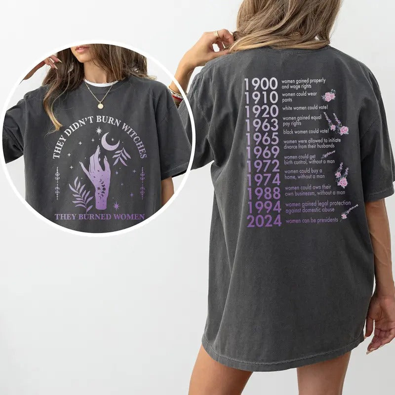 They Didn't Burn Witches They Burned Women Shirt, Comfort Colors Shirt, Witchy Feminist Sweatshirt, Halloween Feminism Shirt, Halloween Shirt, Unisex Tee