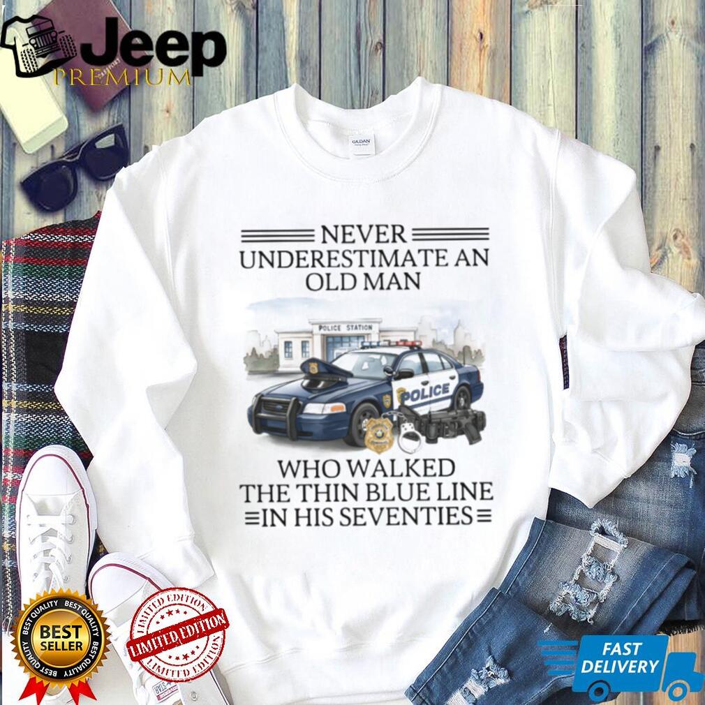 Thin Blue Line Police Car 70s Legend T Shirt Law Enforcement Gift