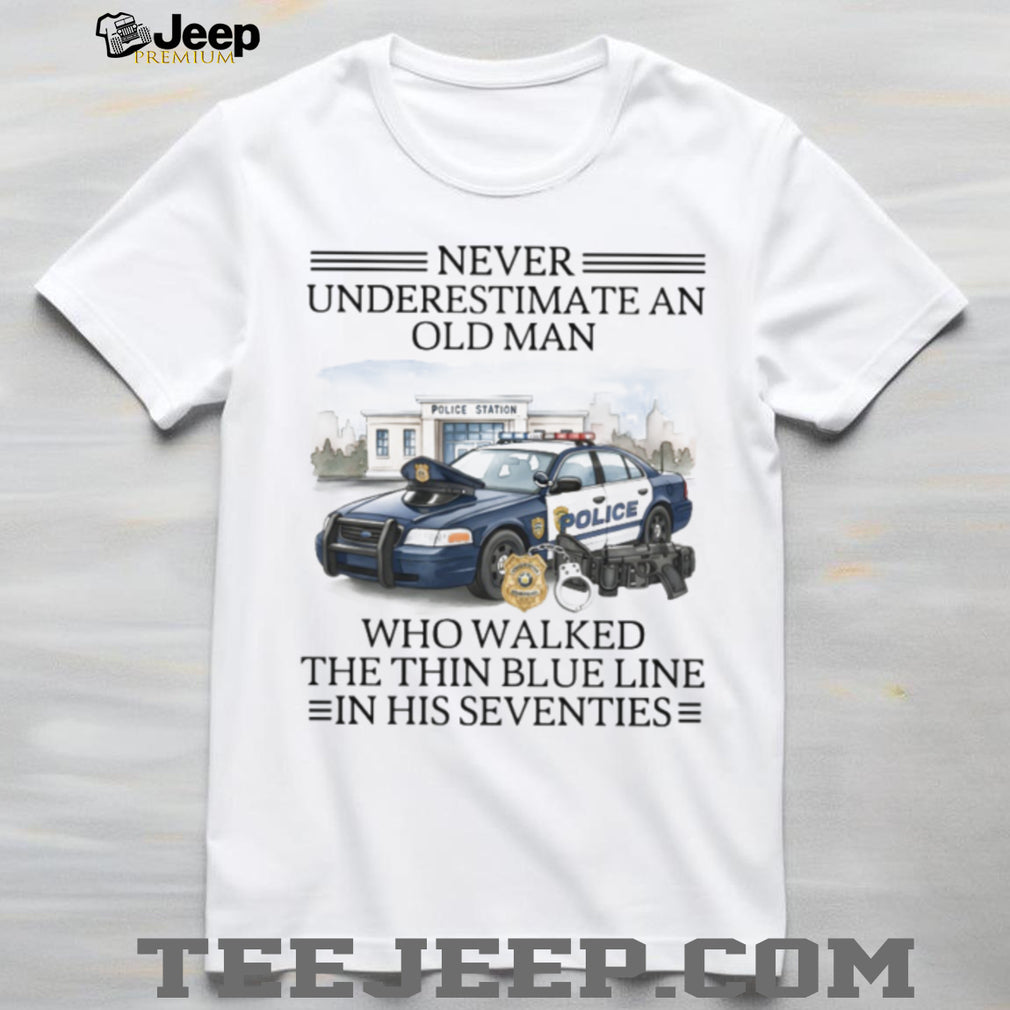 Thin Blue Line Police Car 70s Legend T Shirt Law Enforcement Gift