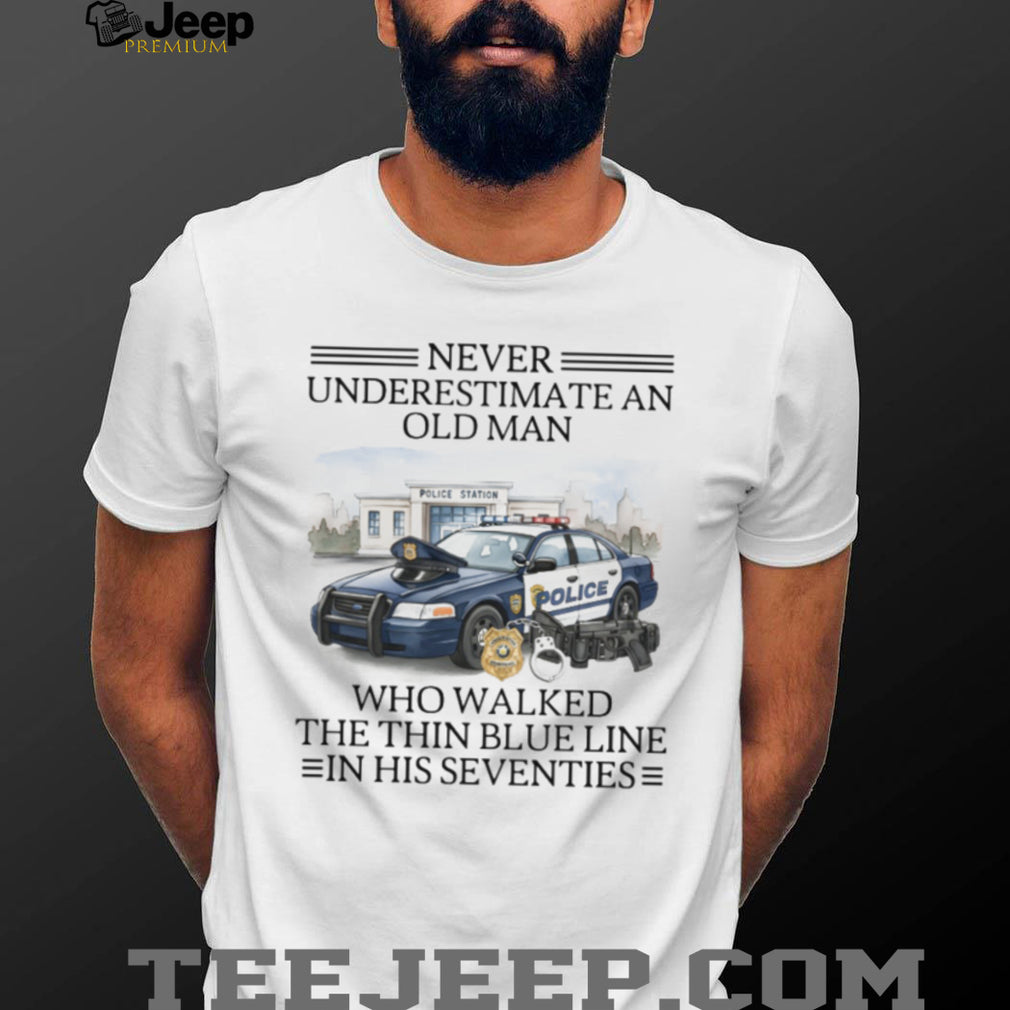 Thin Blue Line Police Car 70s Legend T Shirt Law Enforcement Gift