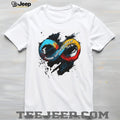 Think Differently Infinity Symbol Autism Awareness White Graphic T Shirt