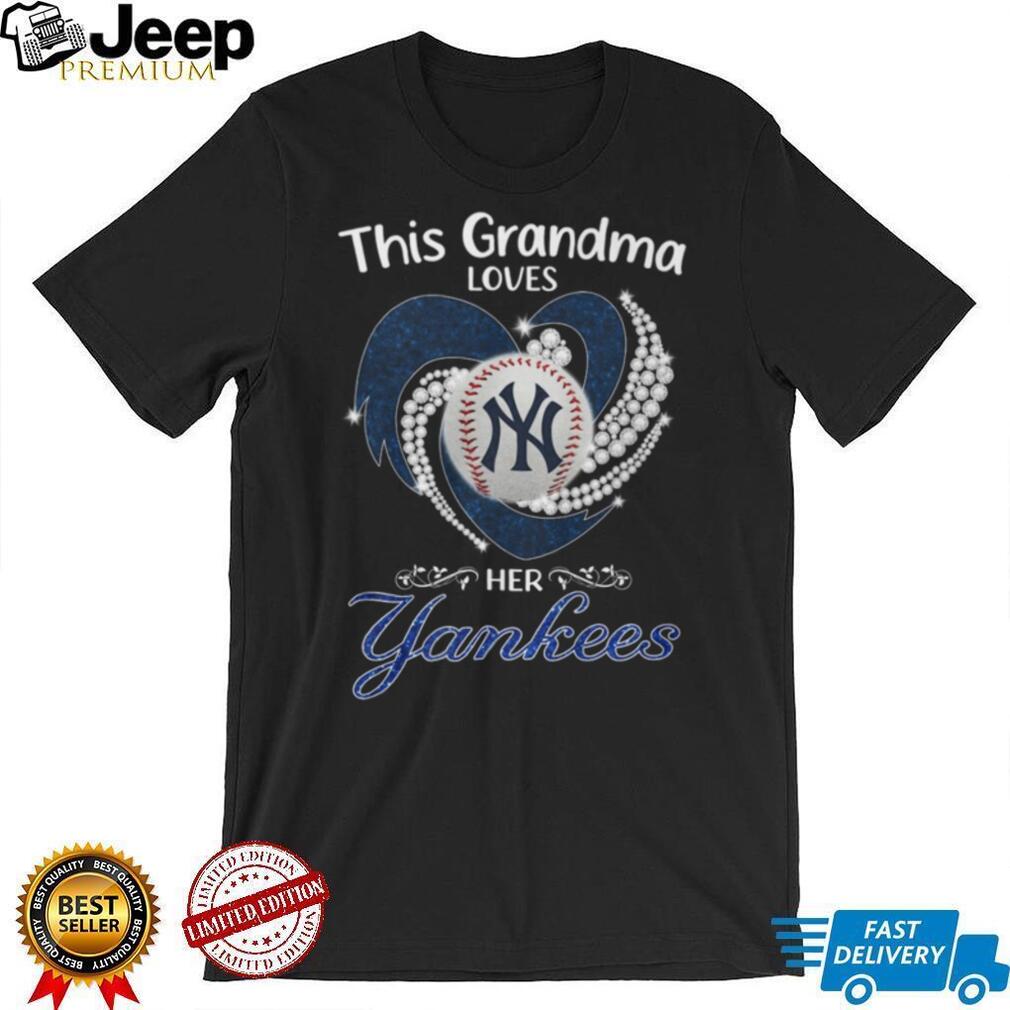 This Grandma Loves Her Yankees Sparkling Heart Baseball T Shirt