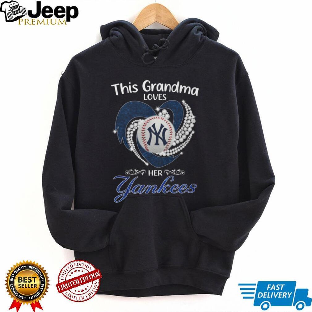 This Grandma Loves Her Yankees Sparkling Heart Baseball T Shirt