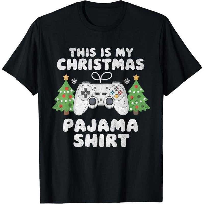 This Is My Christmas Pajama Shirt Video Game men Gamer T-Shirt Made in USA