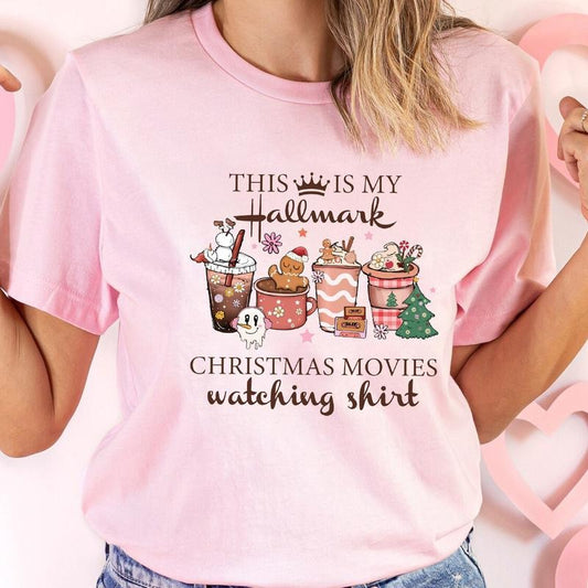 This Is My Hallmark Christmas Movie Watching Shirt, Hallmark Christmas Movie Sweatshirt, Holiday Spirit Shirt, Xmas Movie Comfort Womenswear Hoodie Oversized