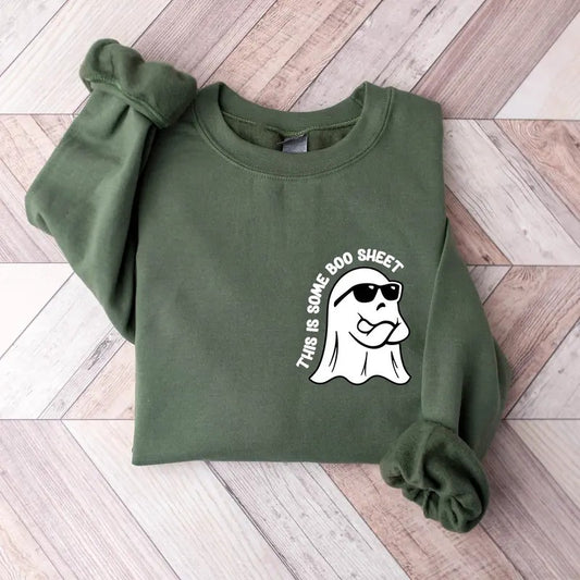 This Is Some Boo Sheet Sweatshirt, Cute Spooky Sweatshirt, Ghost Sweatshirt, Spooky Season, Funny Halloween Shirt, Halloween Graphic Shirt, Fall Halloween Gift Shirt