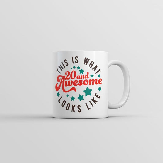This Is What 20 And Awesome Looks Like Mug Funny Sarcastic Birthday Coffee Cup-11oz Funny Coffee Mugs Ceramic Printed Drinkware Cup