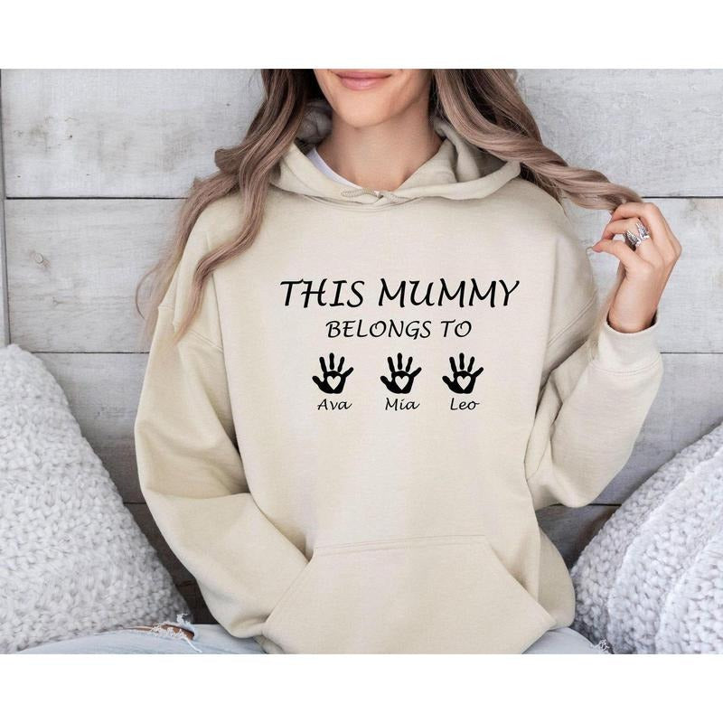 This Mummy Belongs T-shirt, Custom Mama Hoodie, sweatshirt Personalised Mum, Mummy Gift, New Mom Gift, Mother's Day Gift,...