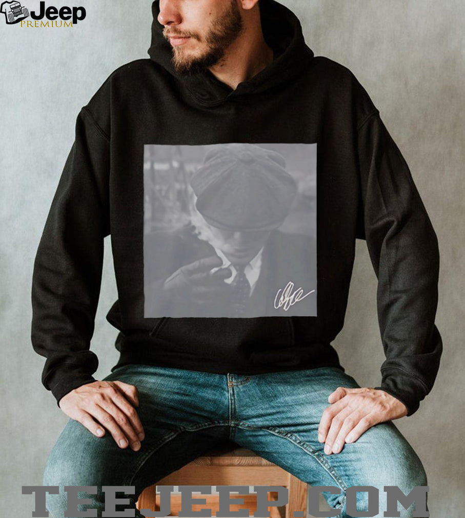 Thomas Shelby Peaky Blinders Smoking Portrait Minimalist Signature Shirt