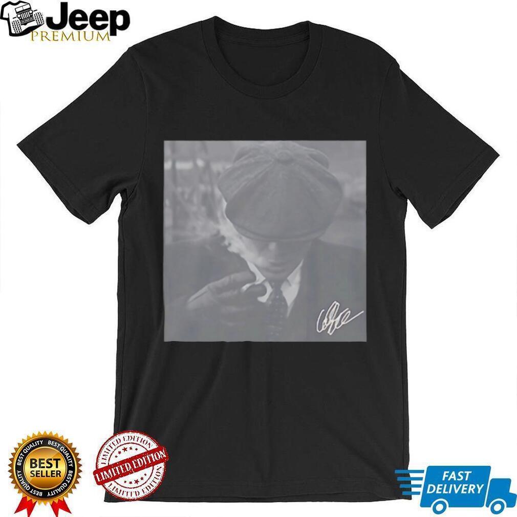 Thomas Shelby Peaky Blinders Smoking Portrait Minimalist Signature Shirt