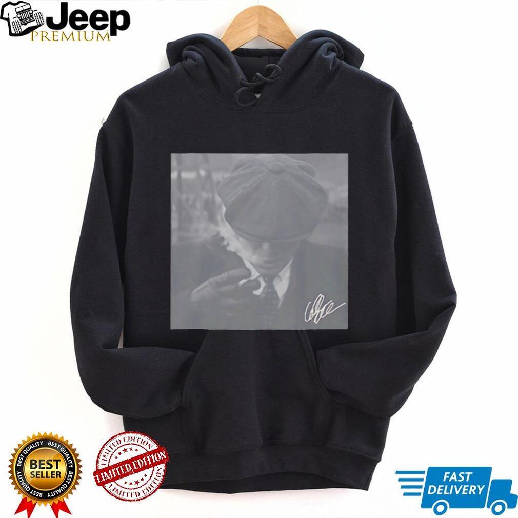 Thomas Shelby Peaky Blinders Smoking Portrait Minimalist Signature Shirt