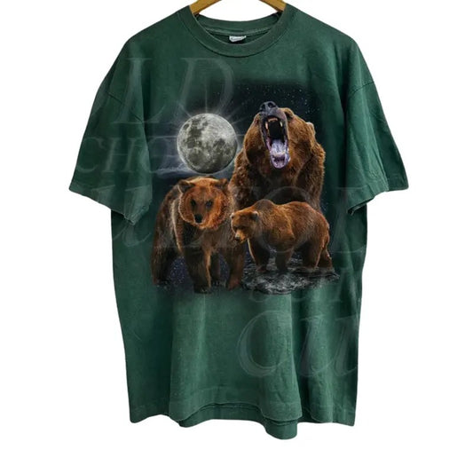 Three Bears Vintage 90s Graphic T-shirts, Retro Alpha Moon Tshirt, Nature Bear Lovers Gift, Relaxed Washed Shirt, Unisex Galaxy Space Tee, Tee Menswear Top Underwear Streetwear