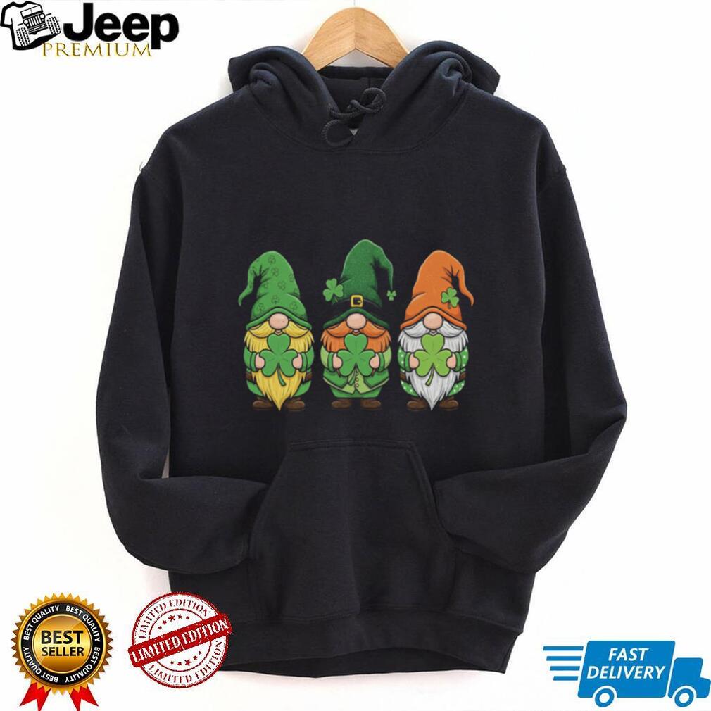 Three Lucky Irish Gnomes Shamrocks St. Paddy’s Day Graphic T Shirt