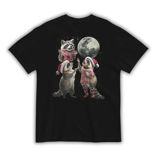 Three Raccoons Vintage Christmas Shirt, Retro Raccoon Moon Tshirt, Raccoon Lovers, Funny Raccoon Tee Hoodie, Sweatshirt