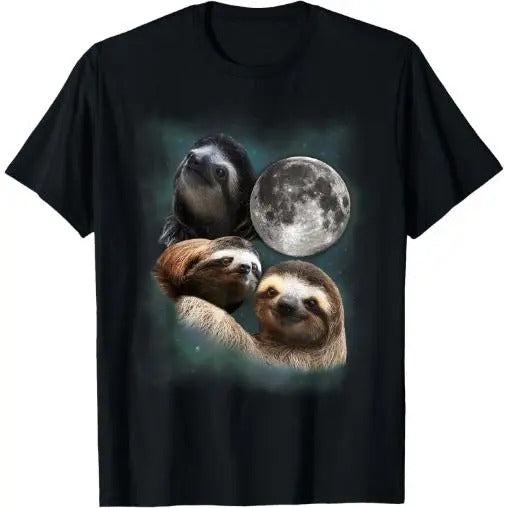 Three Sloths Moon Parody Shirt - Funny Wolf Parody Tshirt T-Shirt Made in USA