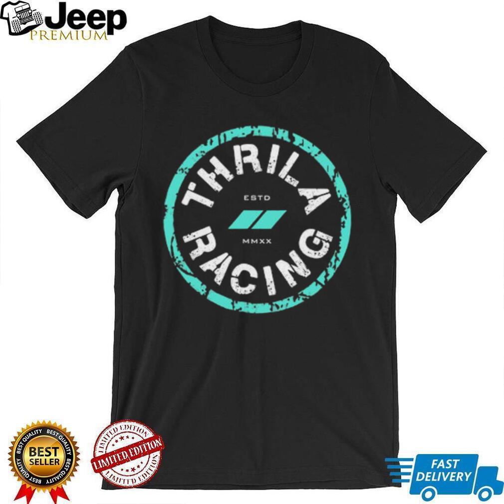 Thrila Racing Team Distressed Circle Logo Black T Shirt