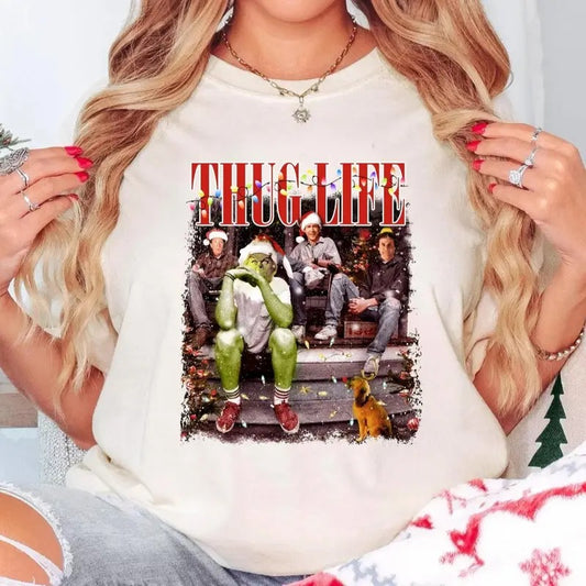 Thug Life Christmas Movie Shirt, Christmas Friends Shirt, Home Alone Movie Christmas Gifts, Unisex Short Sleeve Tee