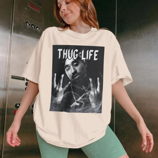Thug Life Graphic Tee Shirt, Streetwear Top, Hip Hop Clothing, 2pac Shirt, Gift For Fan, Unisex Short Sleeve Tee