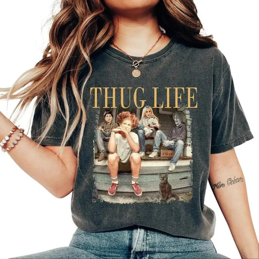 Thug Life Halloween Bad Witches Shirt, Funny Witches Movie Shirt, Halloween Character T Shirt and Sweatshirt for men and women Top Womenswear