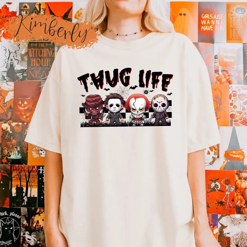 Thug Life Horror Character Shirt: Embrace the Spooky Season with This Fun Halloween Tee Hoodie, Sweatshirt | WearSparks.com