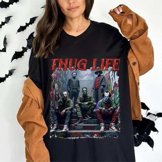 Thug Life Horror Movie TShirt, Friends Horror Characters, Horror Movie Killers, Scary, Halloween, Friend Horror Shirt