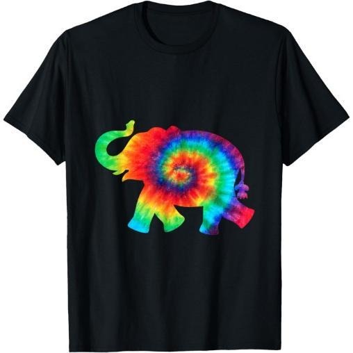 Tie Dye Elephant Tie Dyed Save the Animals T Shirt T-Shirt Made in USA