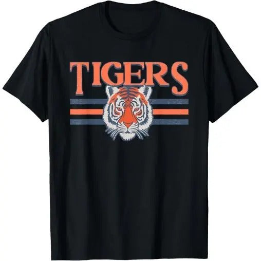 Tigers Vintage Sports Name Design Gift Men Women Girls T-Shirt Made in USA