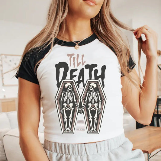 Till Death Valentines Day Baby T-Shirt - Print is DTF Unisex Non-Fitted T-Shirt,Funny Tee, Gift Idea, Relaxed Fit, Casual Apparel,Great with Jeans Top Womenswear