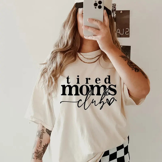 Tired Moms Club Shirt, Comfort Colors, Christmas Coquette Shirt, Women's Holiday Tee, Casual Comfy Graphic