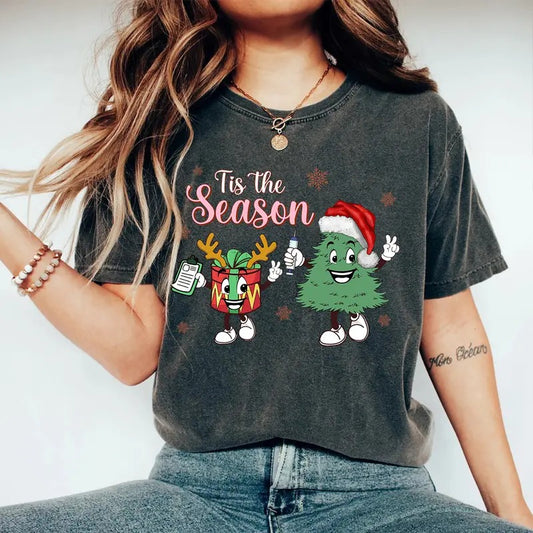 Tis The Season Christmas T-shirt, Christmas Nurse Shirt, Holiday Nursing Tee, Gift for Nurse