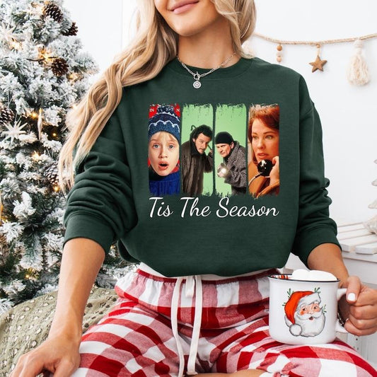 Tis The Season Home Alone Sweatshirt, Vintage Christmas Shirt, Home Security T-shirt, Kevin Christmas Tee, Merry Christmas Ya Filthy Animal