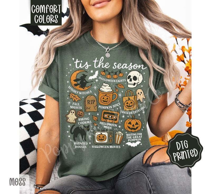 Tis The Season Shirt Comfort Colors, Trendy Halloween Tshirt Hoodie, Sweatshirt | WearSparks.com