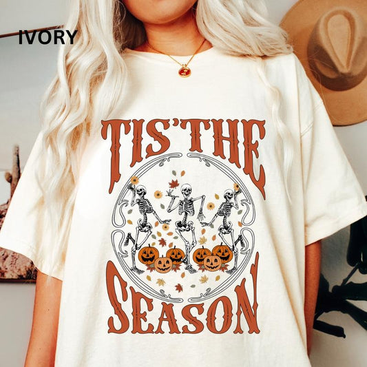 Tis The Season Skeleton - Unisex Apparel Relaxed Fit Printed In The USA Clothing Womenswear Casual Comfort Cotton Top Athletic Boho Chic