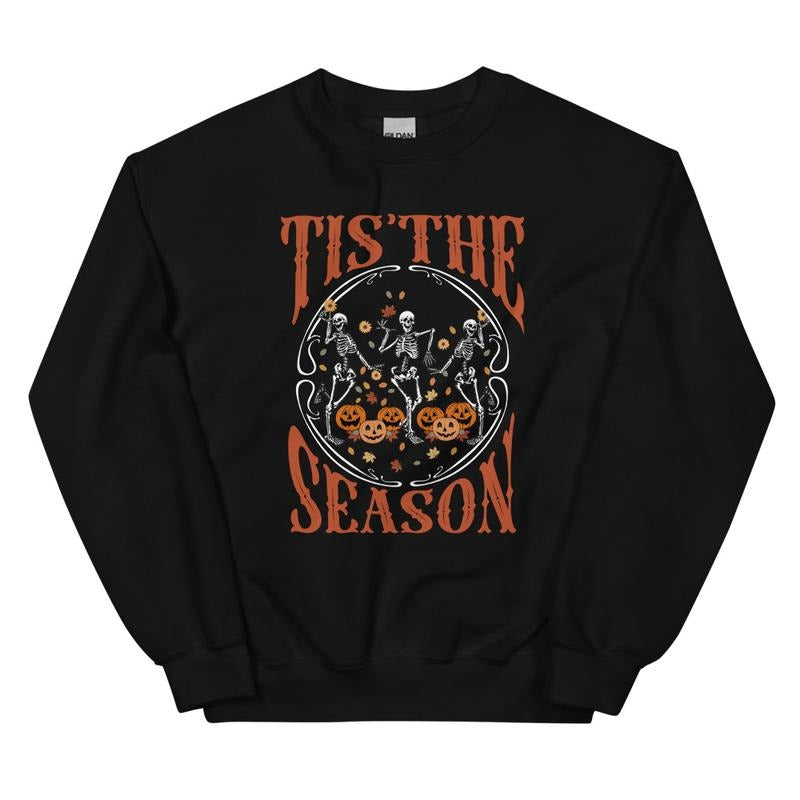 Tis The Season Skeleton Crewneck - Unisex Apparel Relaxed Fit Printed In The USA Clothing Womenswear Casual Comfort Cotton Top Athletic Boho Chic