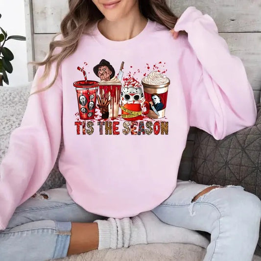 Tis The Season Sweatshirt, Skeleton Coffee Cups Sweatshirt, Halloween Coffee Sweatshirt, Latte Coffee Halloween Sweatshirt, Cute Halloween Sweatshirt, Coffee Lover Shirt