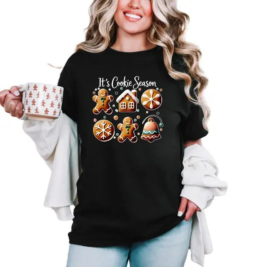 Tis the Gingerbread Cookie Season Long Sleeve Crewneck, Hoodie, or Short Sleeve TShirt | Christmas Pullover Sweater | Traditional Holiday Fashion