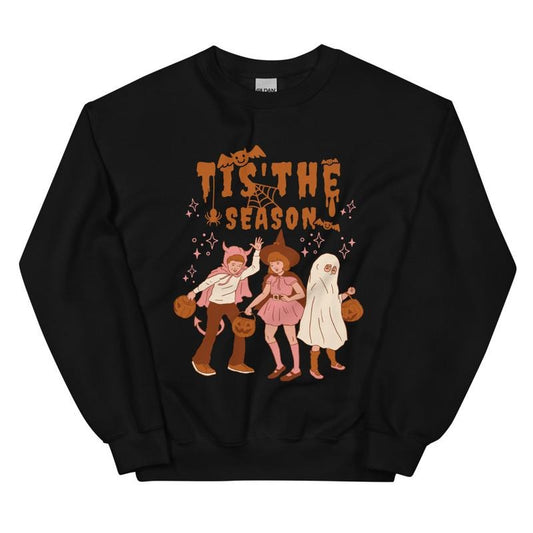 Tis the Season Trick or Treaters Crewneck - Unisex Relaxed Fit Printed in USA Casual Comfort Cotton Top Athletic Boho Chic All Seasons