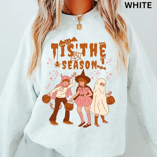 Tis the Season Trick or Treaters Crewneck - Unisex Relaxed Fit Printed in USA Casual Comfort Cotton Top Athletic Boho Chic All Seasonsstyle{n002}2