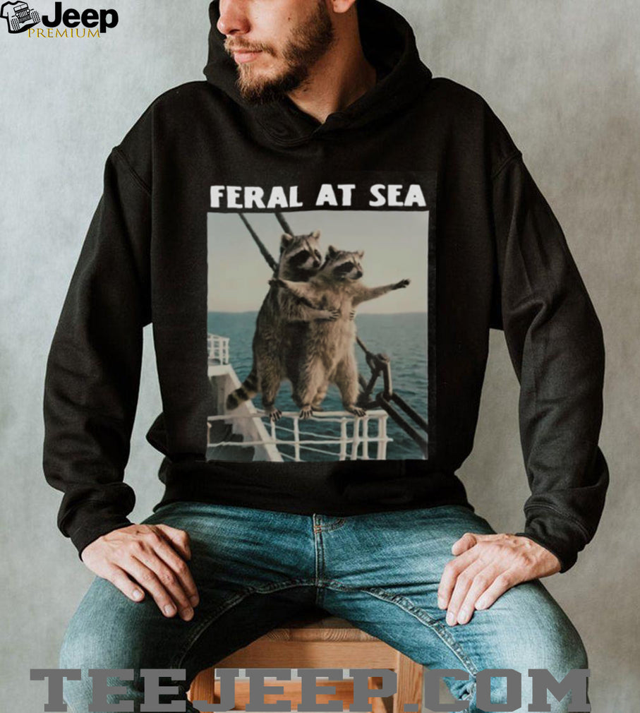 Titanic Raccoon Feral At Sea Funny Animal Parody Shirt
