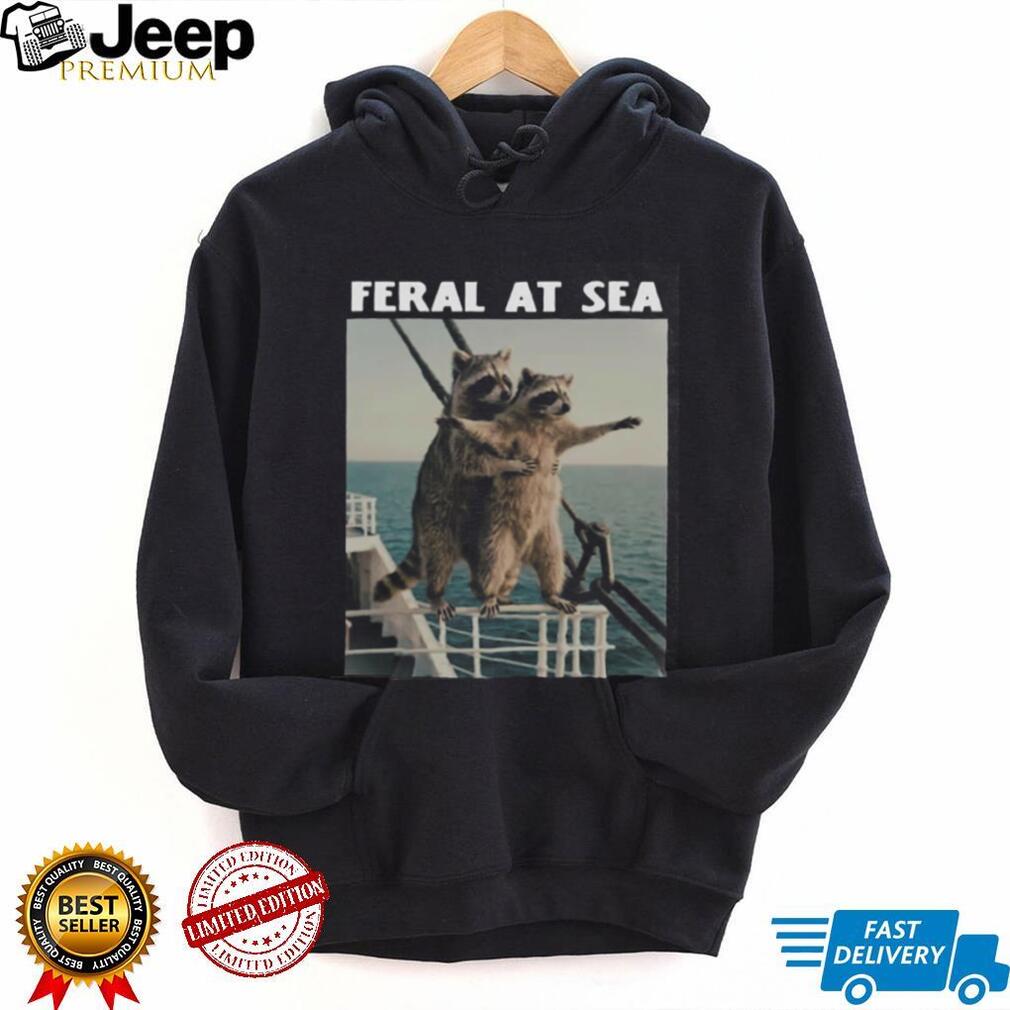 Titanic Raccoon Feral At Sea Funny Animal Parody Shirt
