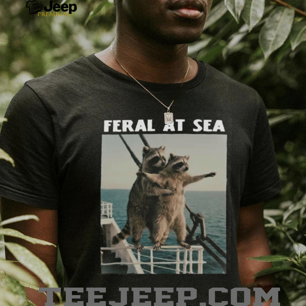 Titanic Raccoon Feral At Sea Funny Animal Parody Shirt