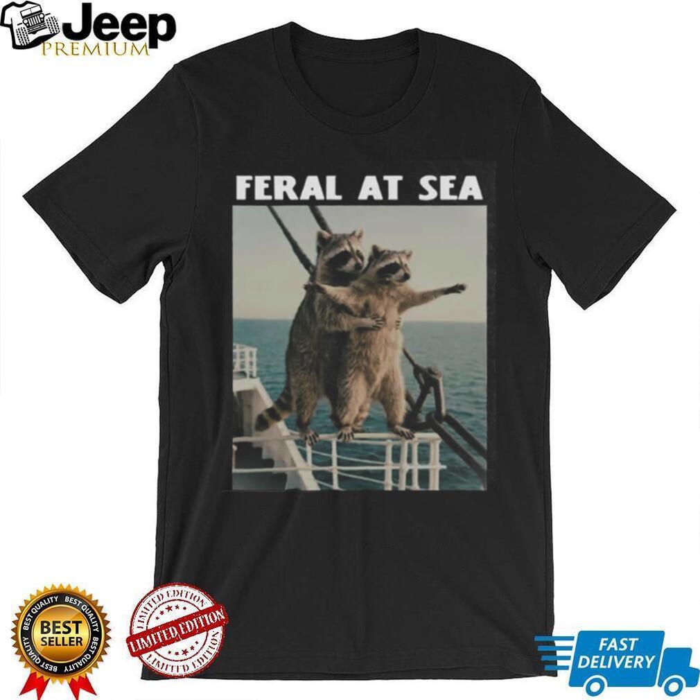 Titanic Raccoon Feral At Sea Funny Animal Parody Shirt